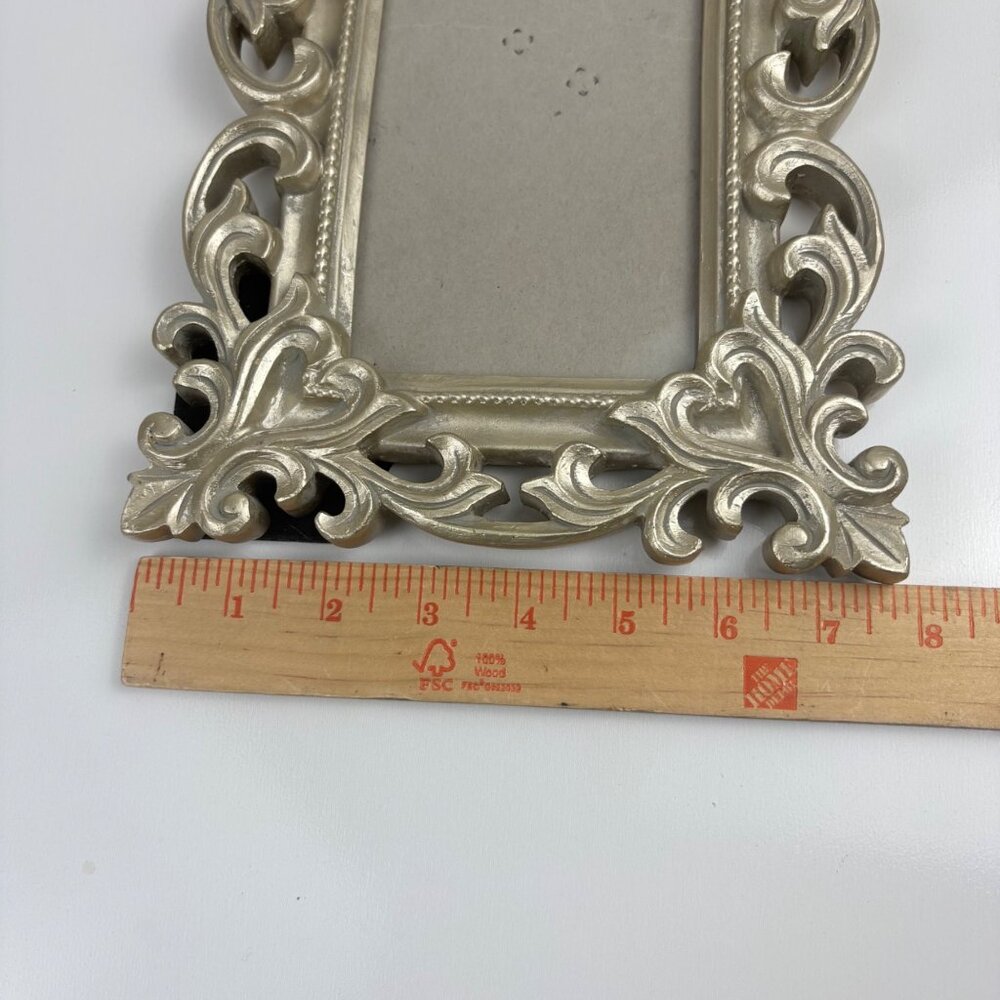 Vintage Cynthia Rowley Ornate Silver-Tone Photo Frame 4x6 Photo Tabletop Baroque - Picture 8 of 8